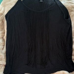 TWO TANKS - one Black Fringe Tank & one Cream/Gray Tank